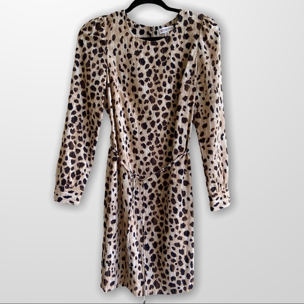 Animal Print Long Sleeve Dress